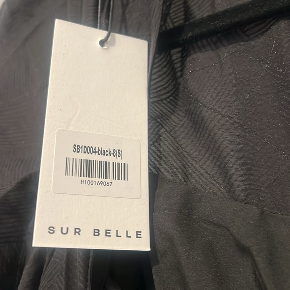 Hello Molly Black Ruffled Tiered Maxi Dress with Puff Sleeves open back S NEW - Picture 7 of 8